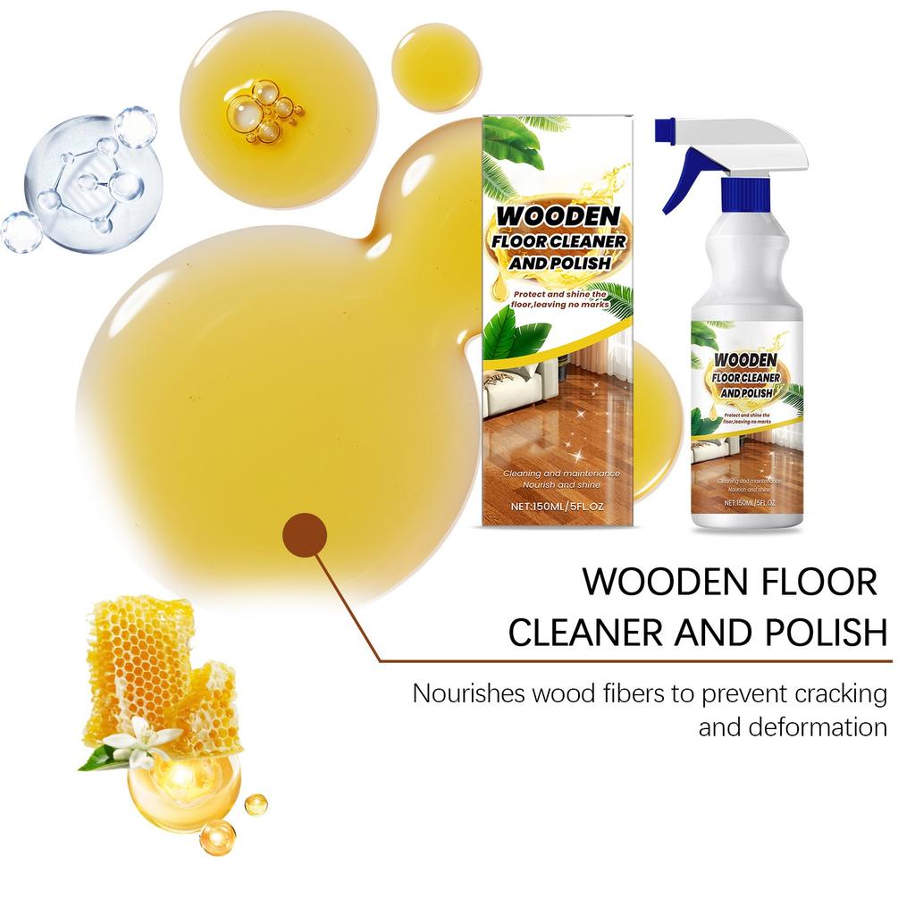 Holzbodenpflegeöl, Zwei-in-Eins Reiniger und Polierer, Bienenwachs füllt die mikroporöse Struktur des Holzes, Universell für Wohn-/Gewerberäume(150ml)