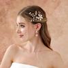 Handmade Flower Hair Clip with Alloy, Pearl and Drip Oil - Bridal Wedding Headwear Accessory