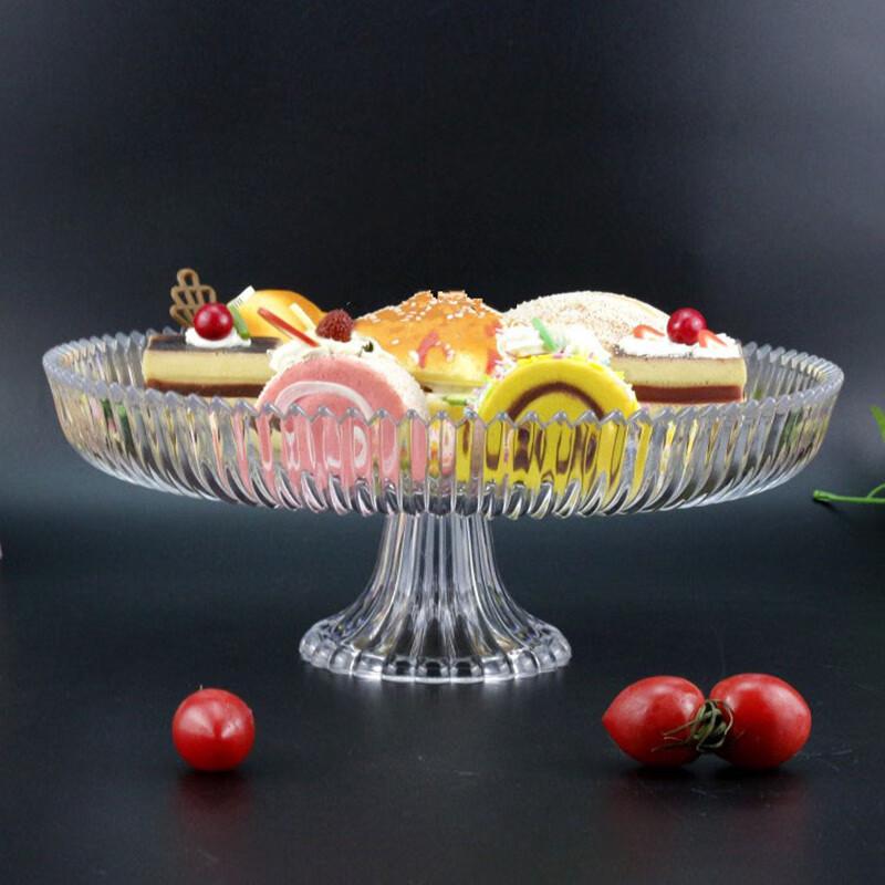 Nordic Style High-Footed Transparent Serving Plate with Lid