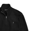 Polo Ralph Lauren Solid Color Logo Embroidered Half-Zip Stand Collar Long Sleeve Sweater Men sweater Black 710697637-023