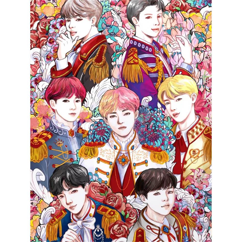 J-Jimin 5D Diamond Painting Hot Kpop Singer Picture Diamond Embroidery Art Cross Stitch Fan Collection Room Decor Handmade Gift