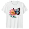 Butterfly Rose Flower Nature Mens Womens Graphic Tee Shirt