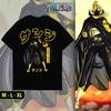 Camiseta de hombre One Piece Anime Kaos Sanji Negro Sigiloso Camiseta Estampada Germa 66 Camiseta para Hombre y Mujer Top de Hombre Verano 2026