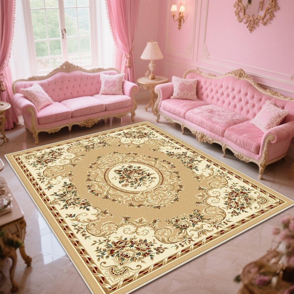 European Luxury Carpet Flower Decoration Living Room Large Area Rugs Classical Bedroom Sofa Fluffy Soft Foot Mat Customizable