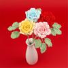Handmade Knitted Flower Crochet Rose Flowers Artificial Flowers Home Decors Single Rose Flower Gift for Birthday Wedding