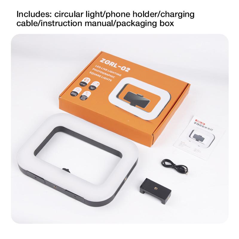 Handheld Rabbit Cage LED Ring Light Rechargeable Selfie Light Bluetooth Phone Video Stabilizer for Vlog TikTok YouTube Setup