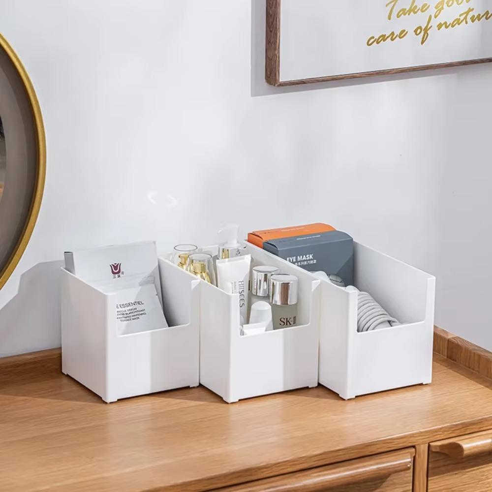 Stackable File Storage Box Scalable Office Desktop Organizer Books and Magazines Multi-function Right Plastic Angled Storage Box