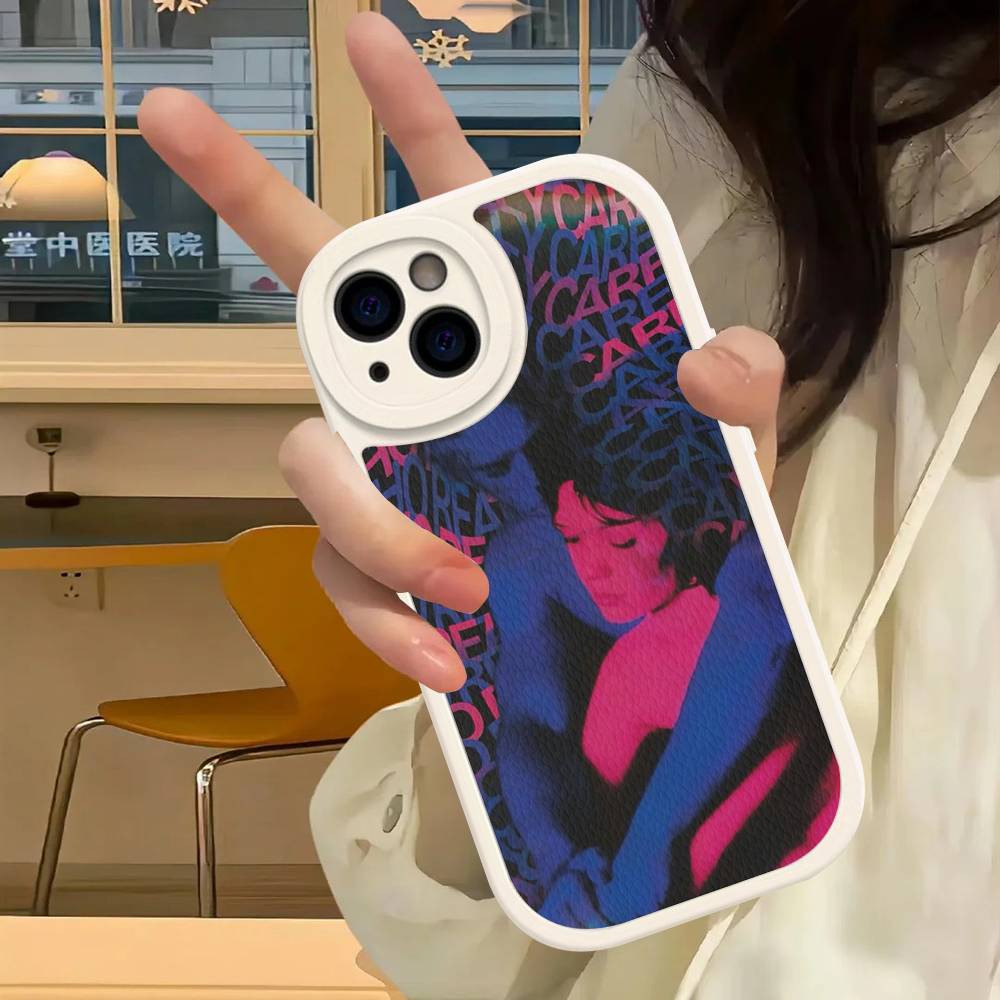 Pink Blue TV Girl Phone Case For IPhone 16 15 14 13 12 11 Pro Max Plus Soft Leather Cover