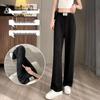 Women's Cool Feeling Ice Silk Wide-Leg Summer Trousers - Lightweight, Casual, and Loose-fitting Pants