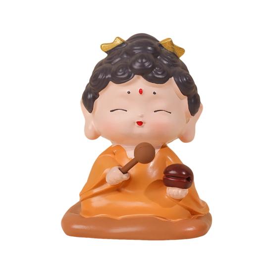 Mini Buddha Statue Resin Meditation Buddha GuanYin Sculpture Spiritual Chinese Home Decor for Office Desk Living Room