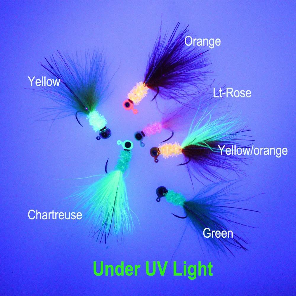 6 bucăți 6 culori Marabu Crappie Jig Cap cârlige Pescuit pe gheață Panfish Bluegill Păstrăv Walleye Pescuit Naluca cârlig