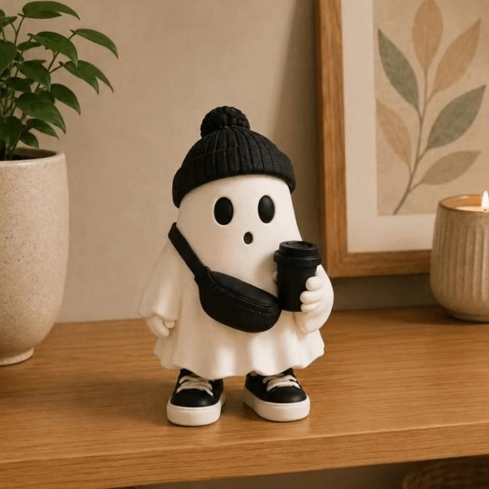 Smooth Finish Ghost Figurine Polished Craftsmanship Halloween Decor Mini Figurine Seasonal Decor