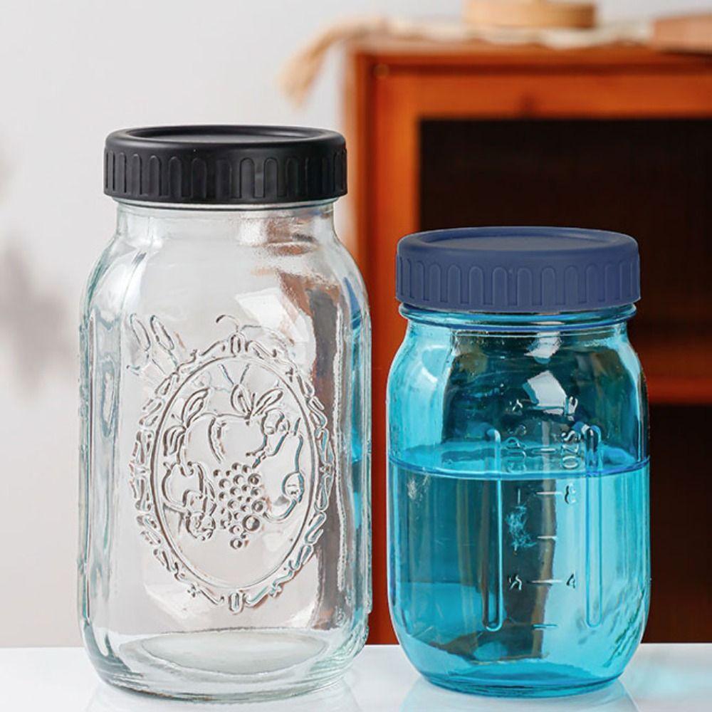 8pcs Universal Wide Mouth Jar Lid Reusable Bottle Cover Mason Jar Lids  Milk Tea Shop