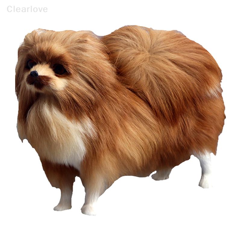 Realista Pomerania Simulación Juguete Perro Cachorro Realista Compañero Juguete Hecho a Mano Perro Caído Juguetes para Mascotas Simulación Relleno