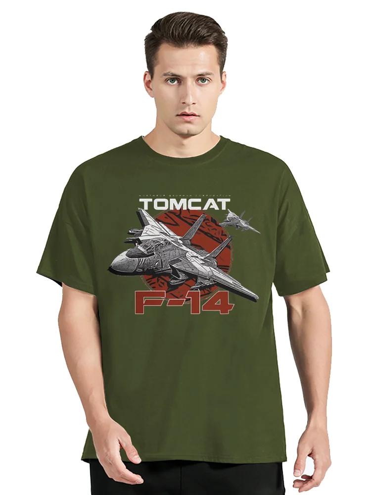 F-14 Tomcat Fighterjet Classic Round Collar T-Shirt Top Gun Maverick Film Cotton Classic T Shirt Men Clothing Oversized Tshirt