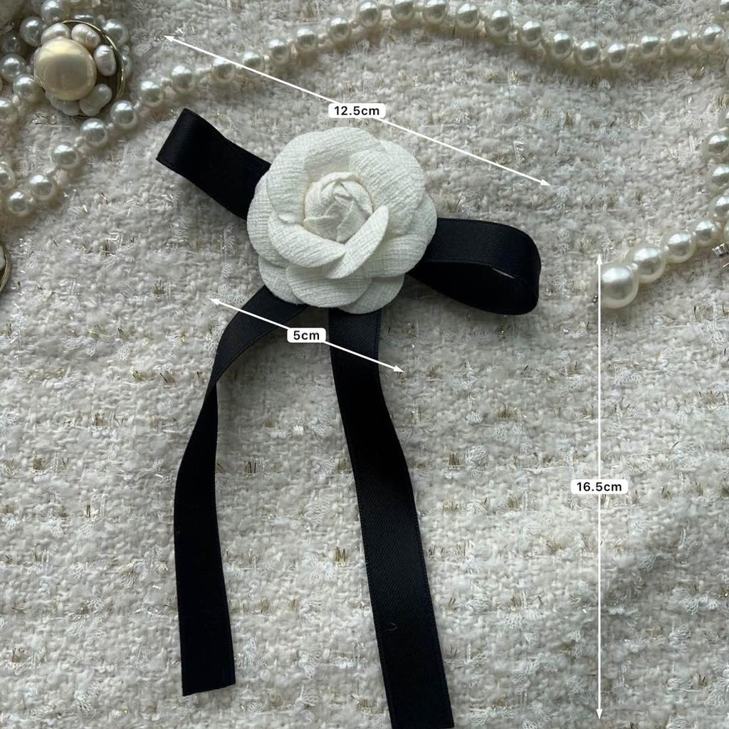 Korean Style Elegant Camellia Bow Brooch - Versatile Shirt Accessory