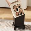 New Medieval Trash Can Large Capacity Aesthetic Cute Cartoon Trash Can with Wheels for Living Room Bedroom Kitchen Bathroom