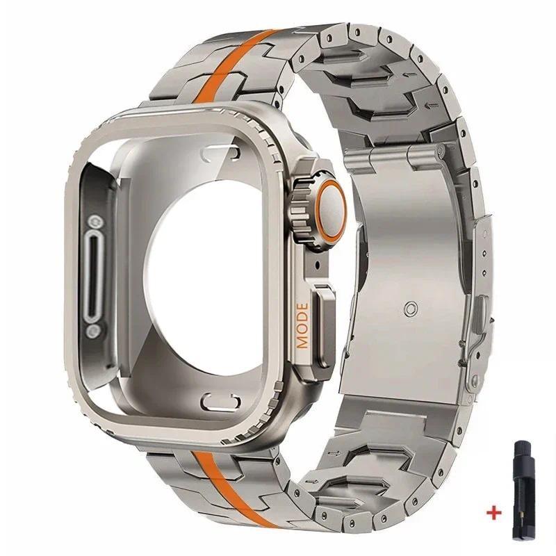 Lyxigt titanlegeringsarmband+metallfodral för Apple Watch Series 11 10 46mm 42mm Ultra 3/ 2 / 1 49mm 45mm 44mm 9 8 7 6 5 4 SE3/2/1