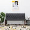 Day and Night - Day and Night Gray Artificial Suede Leather Bench 148.5 Cm