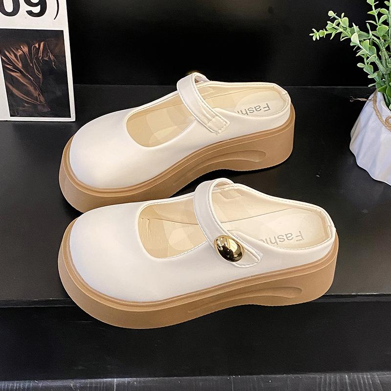 Mary Jane slippers women's summer 2025 new models with skirts women's shoes muffin platform slippers
