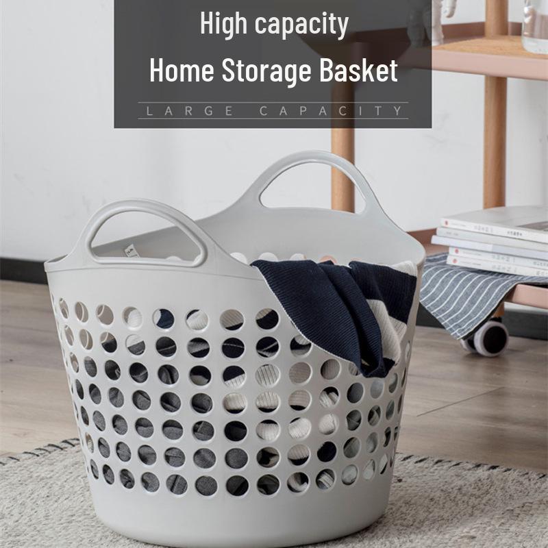 Large Handheld Multi-Purpose Storage Basket for Laundry, Clothes, and Vegetables - Japanese/Korean Style