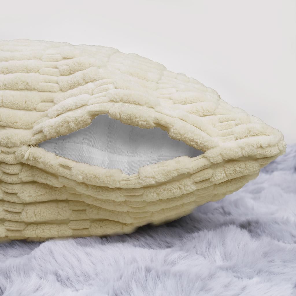 Pack of 2/6 Pillow Covers 18x18 Inch Soft Corduroy Pillowcase Cream White Cushion Covers Decorative for Sofa Patio Living Room