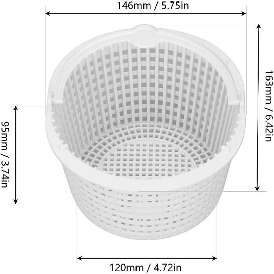 TOPINCN Skimmer Basket Compatible with Automatic Skimmers, ABS SPX1091C Replacement Skimmer Filter Basket with Handle for Swimming Pools Spas Hot