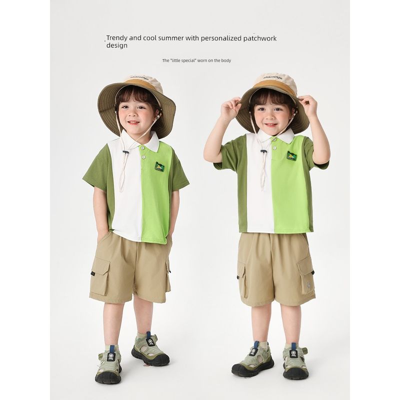 Boys' Short-Sleeved Polo Shirt T-Shirt Kidsren's Summer Half-Sleeved 2026 New Kidsren's Clothing Summer Baby Tops Trendy