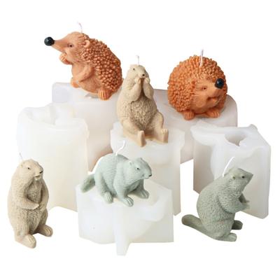 Portacandele a forma di riccio alla moda Stampi in silicone resistenti per resina e forniture per artigianato Decorazione per la casa Stampo