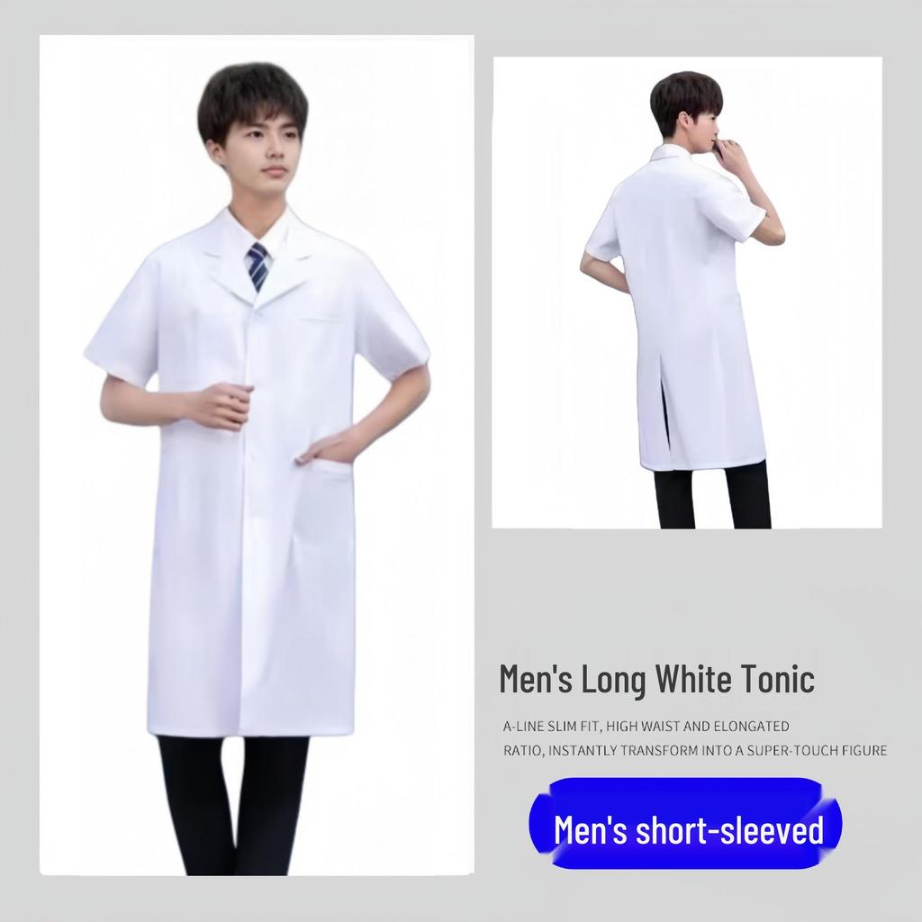 Unisex Short & Long Sleeve White Lab Coat for Medical Professionals and Students – Ideal for Autumn and Winter