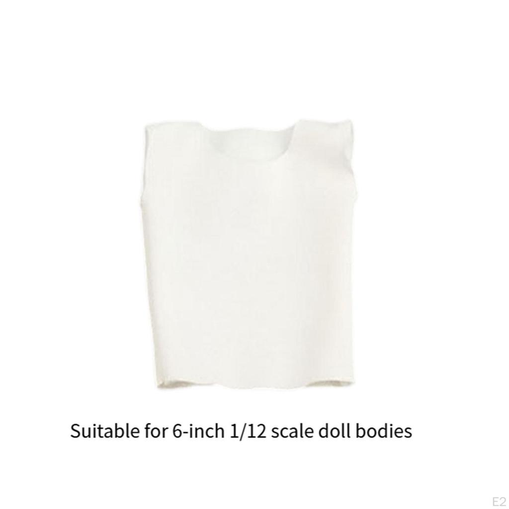 1:12 White Vest, Fashion Doll Accessories for 6 Inch Model Body Dress Up