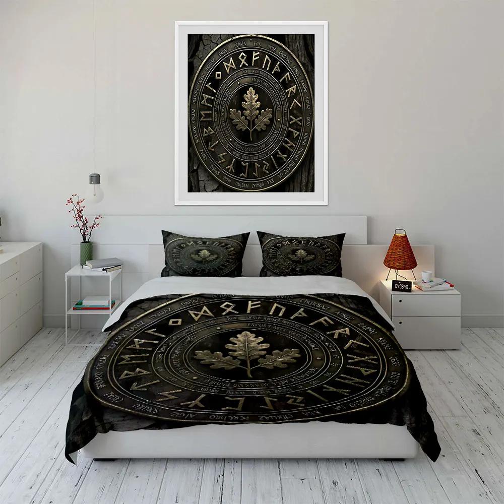 Nordic Runes Decorative Set Soft Comfortable Duvet Cover Bedding Set Included 1*Duvet Cover & 2*Pillowcases Gift