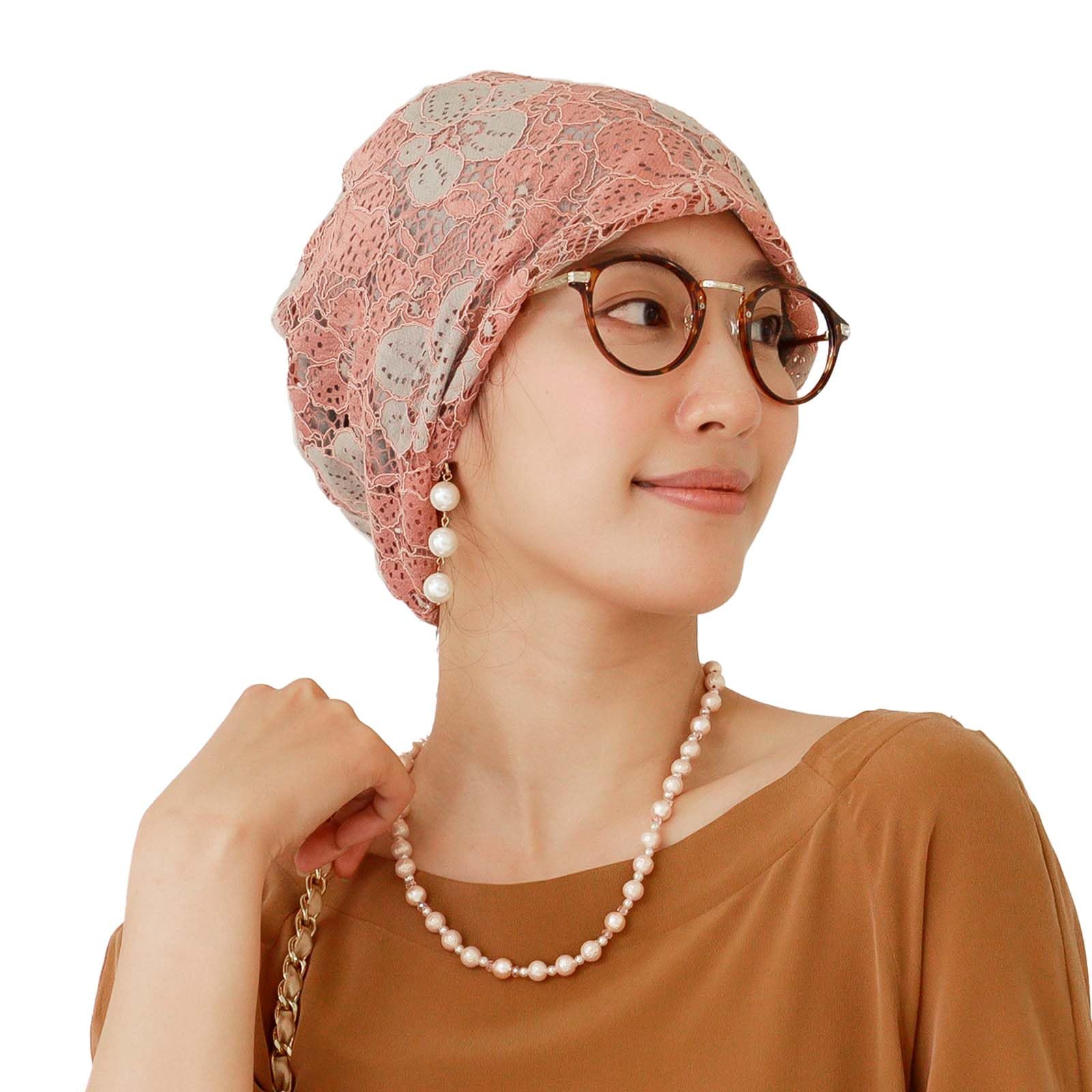 

MY Medical Care Lace Floral One Size Fits for Hair Women Jean [KISS LIFE] Hat, Hat, Type, Pattern, Cute, All, Cancer, Loss, - (Smoky Pink)