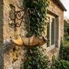 Outside Umbrella Bird Feeder Weather-proof Metal Hanging Outdoor Garden Patio Yard Hanging Bird Bath Feeding Bowl Decoration