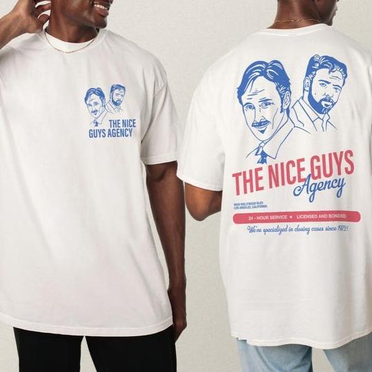 Nice Guys Agency Tshirt Funny Cult Classic Movie Graphic Print Short Sleeve Harajuku Y2k Casual Tshirt Unisex Unisex Streetwear