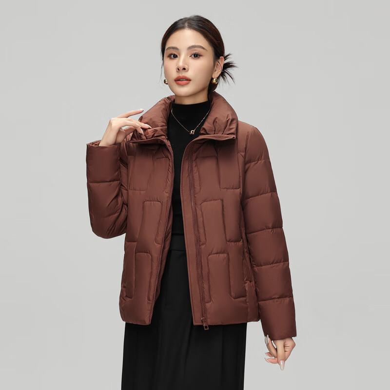 SNOWFLYING Women's Stand Collar Short Down Jacket