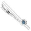 Mila Schon Blue Crystal Glass Cufflinks and Tie Clip Set (msc10412st)