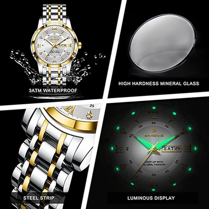 Simple Elegant Design Quartz Watch Diamond Watch For Women Creative Steel Waterproof Wristwatch