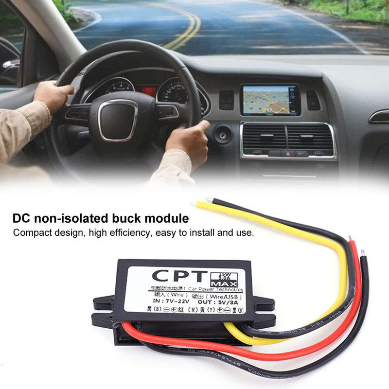 12V To 5V 3A 15W Car Power Regulator Wire Interface CPT Car Power Converter Output Power Adapter