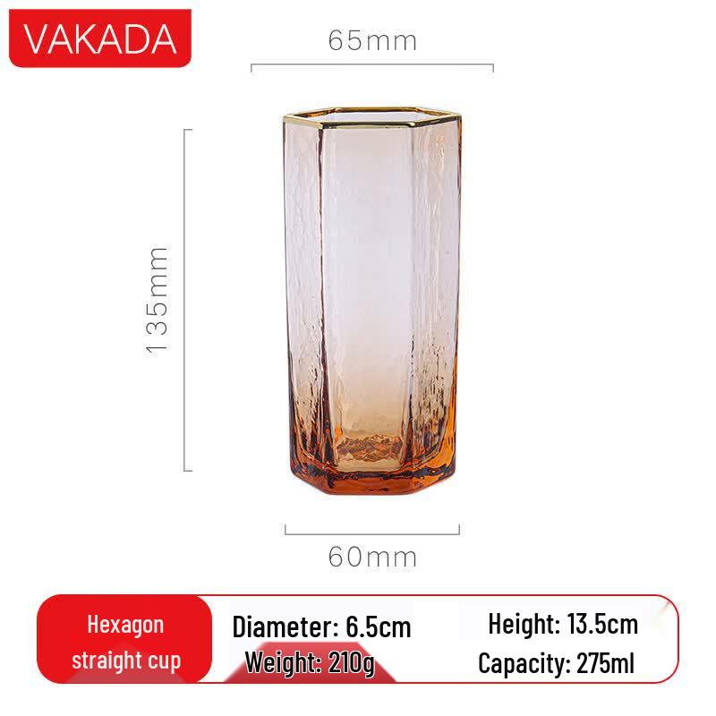 VAKADA Hexagonal High Borosilicate Glass Tumbler