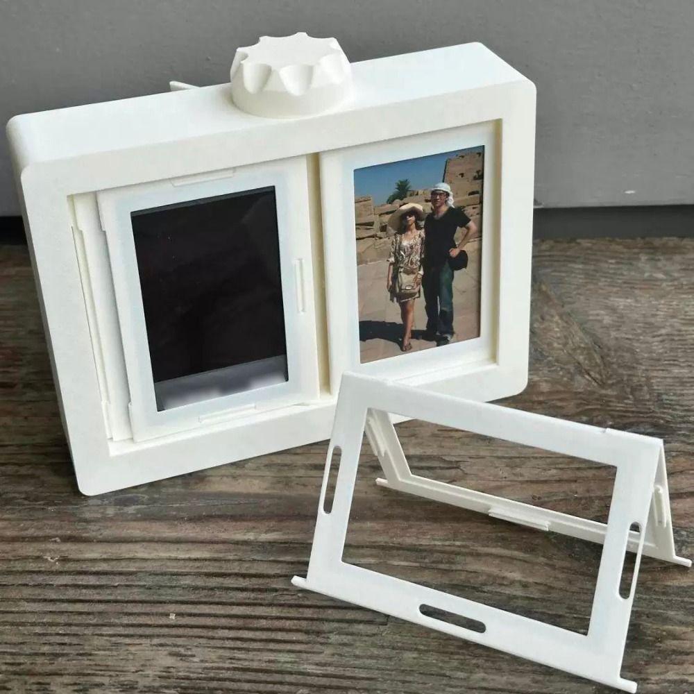 12 Pockets Tabletop Photo Frame Protective Card Display Rack 3D Rotating Photocard Holder  Desktop