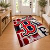 Boston Red Sox Custom Name Personalized Rug Non‑Slip Doormat Floor Carpet Housewarming Birthday Gift for Family Friends