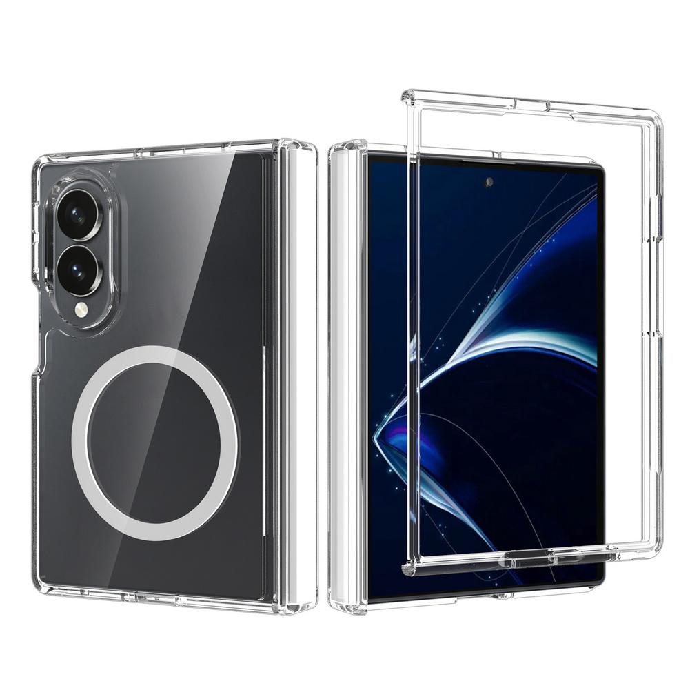 Crystal Clear Multi-Layer Phone Case for Samsung Z Fold 8 Fold8 Ultra Galaxy Z Fold 7 6 Built-in Magnetic Hinge Protective Cover