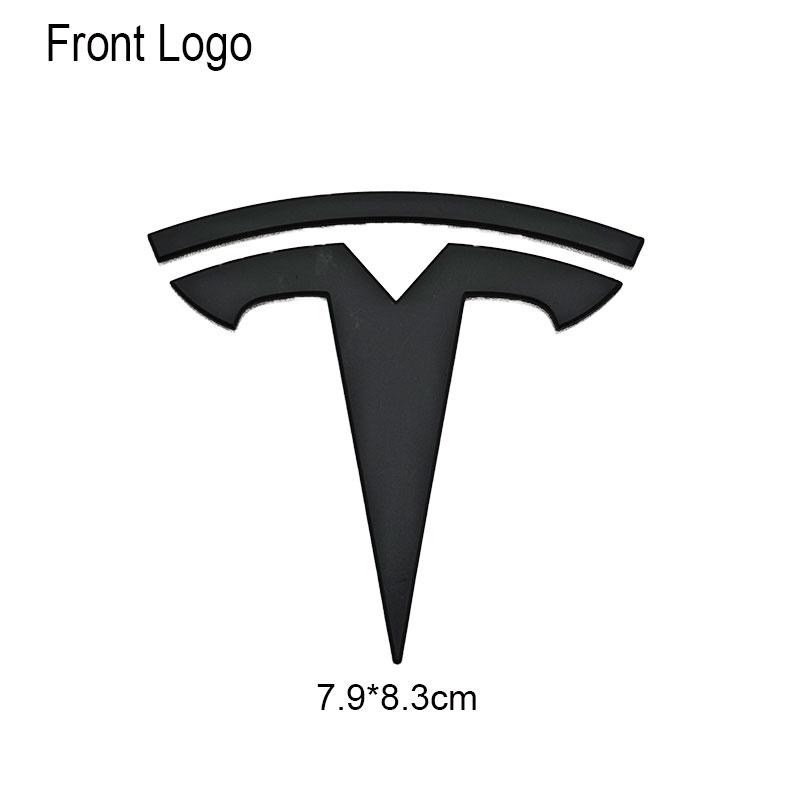 

3D ABS Car Front Head Hood Emblem Rear Trunk Badge Sticker For Tesla Model 3 Model Y Replacement Decoration Decals Accessories