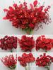 Wine Red Artificial Floral Bouquet - Chinese Wedding & Engagement Ceiling Decoration