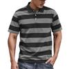 Men's Summer Stripe Print Button Lapel Loose Short Sleeve Top