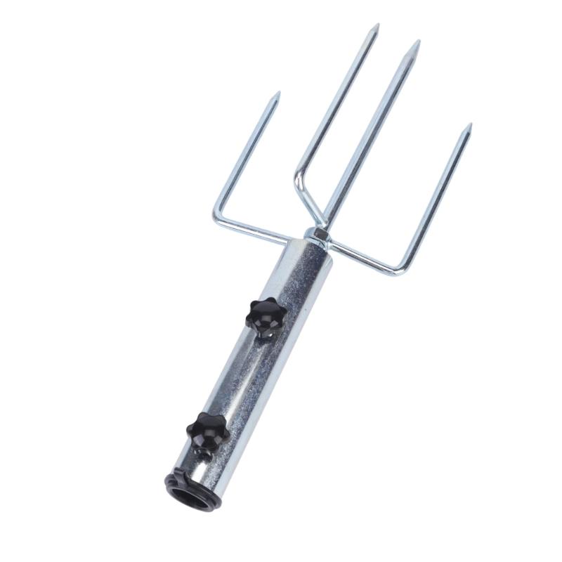 Supporto da Terra in Metallo Staccabile Portabastone con Gancio Bianco Set Manopole Girevoli Quotidiano per Uso all'Ombra in Giardino