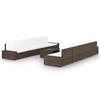 VidaXL Garden Furniture Set 9 Pcs with Cushions, Brown Wicker