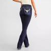 New women's denim embroidered fashion slim-fit flared jeans