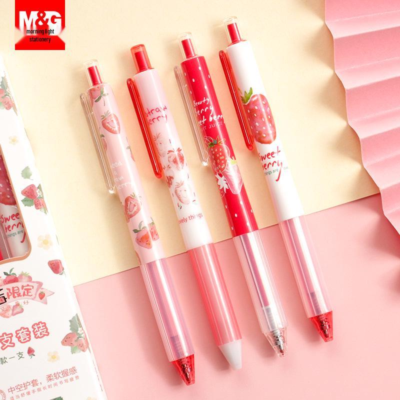 Strawberry Limited Edition Cute Quick-Dry Signature Pen Set for Students
